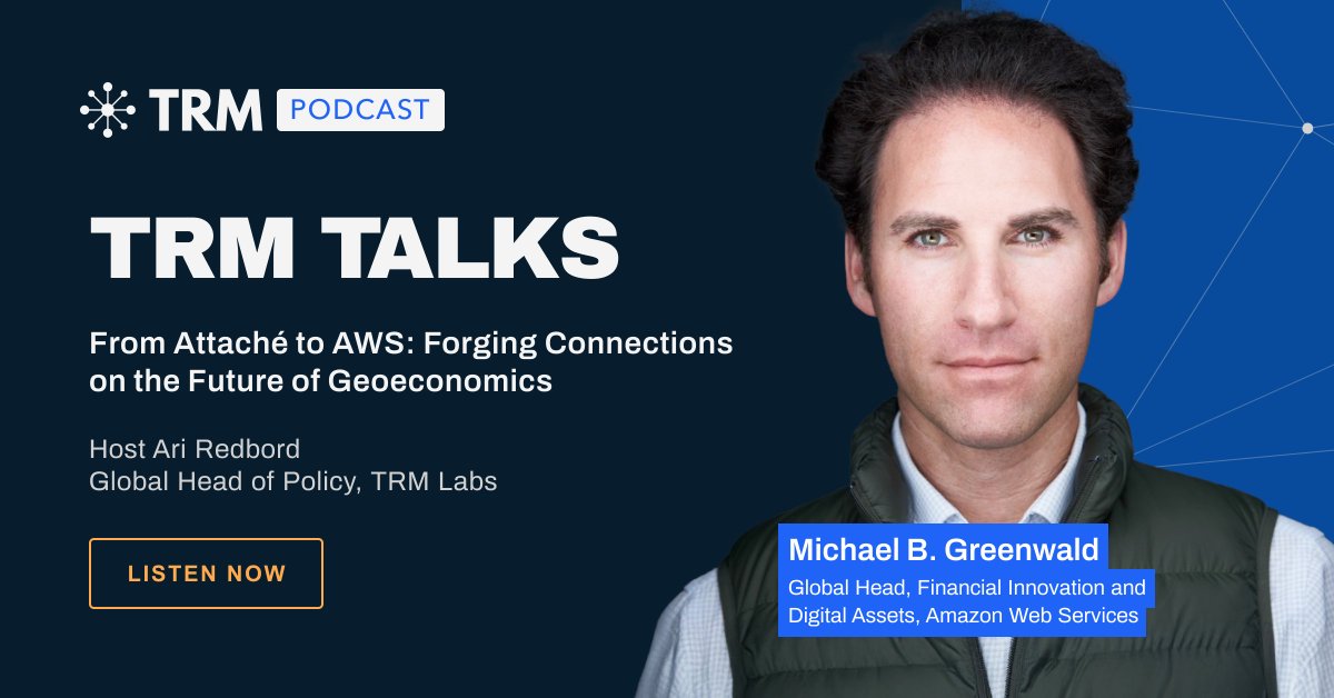 TRM Labs (@trmlabs) on Twitter photo <a href="/awscloud/">Amazon Web Services</a>โs <a href="/greenwald00/">Michael B. Greenwald</a> joins <a href="/ARedbord/">Ari Redbord</a> on this episode of #TRMTalks to explore:
โ
The evolution of geoeconomics โ
AI + crypto convergence โ
How a Treasury attachรฉ has become a leader in financial innovation
๐ง Listen now: hubs.la/Q03sHDk60 <a href="/awscloud/">Amazon Web Services</a>โs <a href="/greenwald00/">Michael B. Greenwald</a> joins <a href="/ARedbord/">Ari Redbord</a> on this episode of #TRMTalks to explore:
โ
The evolution of geoeconomics โ
AI + crypto convergence โ
How a Treasury attachรฉ has become a leader in financial innovation
๐ง Listen now: hubs.la/Q03sHDk60