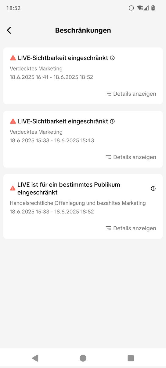 Meine Tiktok Lives werden einfach jedes mal eingeschränkt, egal was ich streame 😭 Hat da jemand Erfahrung mit? Muss ich extra einer Agentur beitreten oder was ist das Problem? Es waren keine Marken zu sehen und ich hab auch keine genannt, also weiß echt nicht was das Problem ist