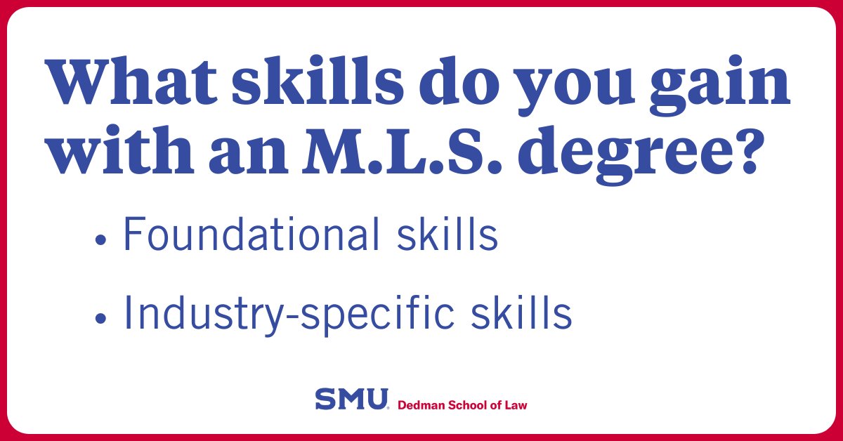SMULawSchool's tweet image. A Master of Legal Studies opens doors to a wide range of careers in highly regulated industries.
In our article, we explore the valuable skills you gain in an M.L.S. program and the many career opportunities that come with it.
Check it out here: bit.ly/43YZCYq