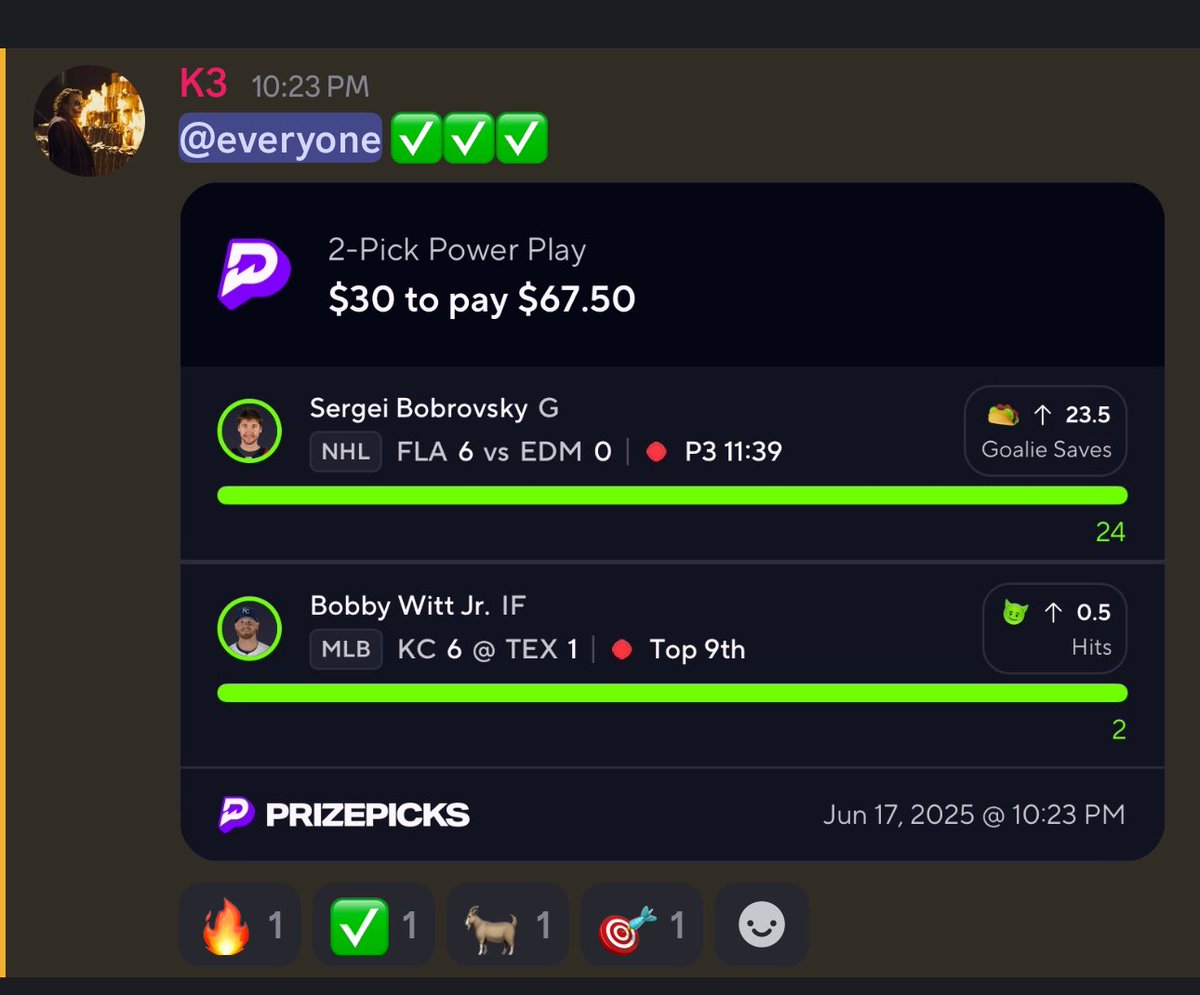 K3Playzz's tweet photo. What a night last night 🤑✅ 

Discord made some serious money 💴 

Tap in now only $5 (link in comments) 

#UnderdogFantasy #Sleeper  #GamblingTwitter #Freelocks #Mlb #Mlbfreeplays #Sports #SportsBetting #Betting #GamblingX #FreePlays #Prizepicks #NBA #Underdog #K3 https://t.co/hPwkTPKZCv