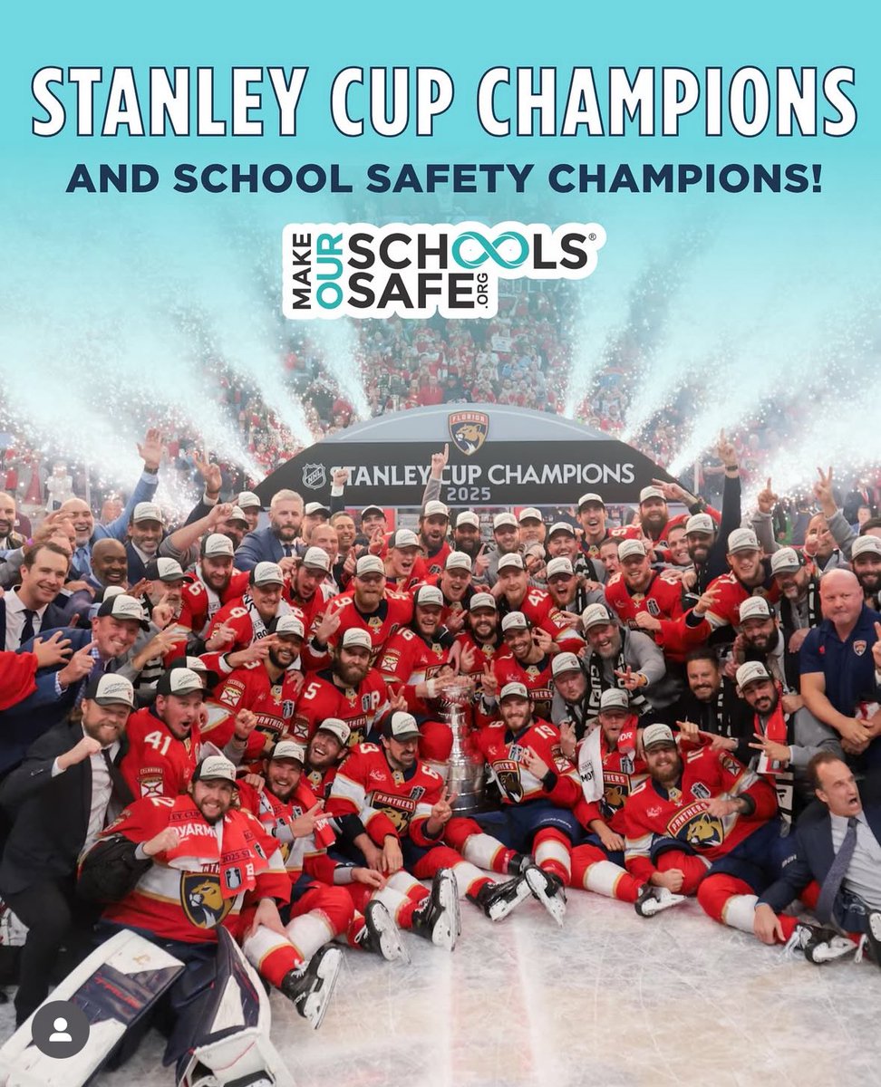 Lori Alhadeff (@lorialhadeff) on Twitter photo Not only are the Panthers #1 in the NHL,the Florida Panthers Foundation #1 in our hearts! 🫶 <a href="/FlaPanthers/">Florida Panthers</a>
The Stanley Cup champions are also champions for school safety. The Florida Panthers Foundation is a longtime supporter of our work to #MakeOurSchoolsSafe! Not only are the Panthers #1 in the NHL,the Florida Panthers Foundation #1 in our hearts! 🫶 <a href="/FlaPanthers/">Florida Panthers</a>
The Stanley Cup champions are also champions for school safety. The Florida Panthers Foundation is a longtime supporter of our work to #MakeOurSchoolsSafe!