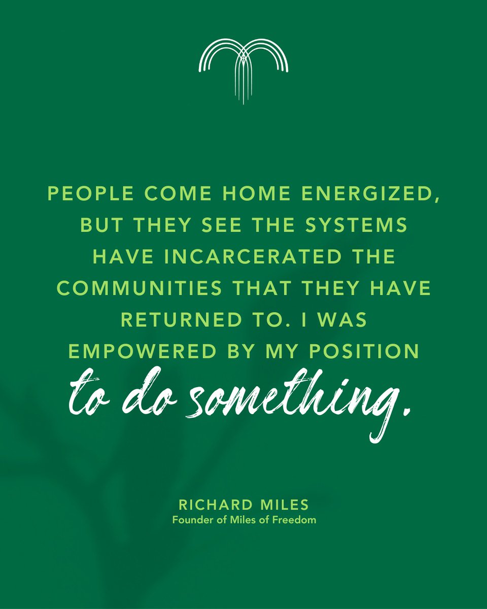 Community Partner Spotlight: <a href="/PrisonToPromise/">Miles of Freedom</a> 🌉💜
Dedicated to supporting those impacted by incarceration and bridging gaps in access &amp; opportunity, Miles of Freedom empowers people to reclaim their futures and strengthens the communities they call home: bit.ly/3ZZg6ia