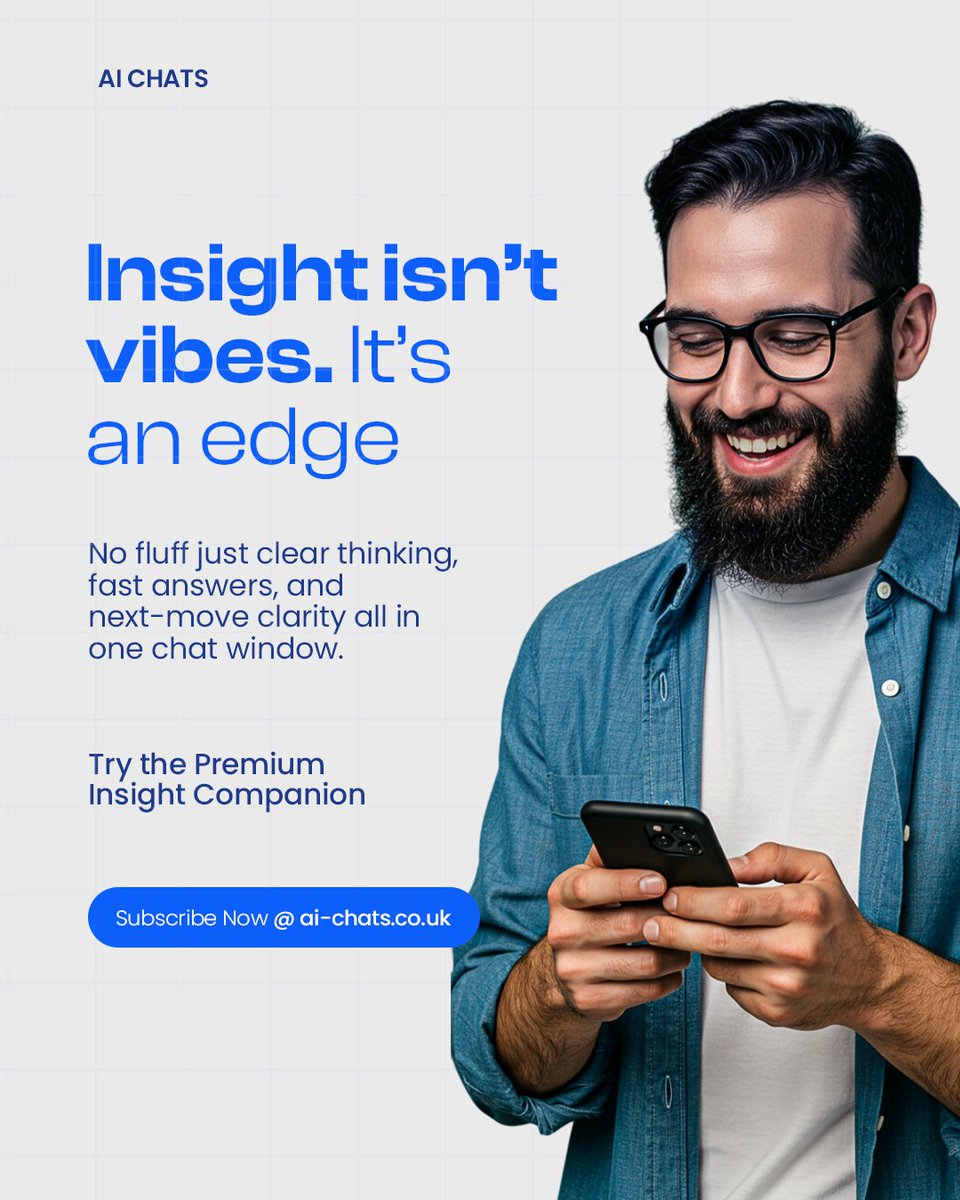 OfficialAIChats's tweet photo. They’re paying for what others overlook: insight.
Not vibes. Not noise.
Just pure, unfair advantage in 5 mins/week.

 Get the premium Insight Letter only if you’re done playing small https://t.co/he99NAAEZR