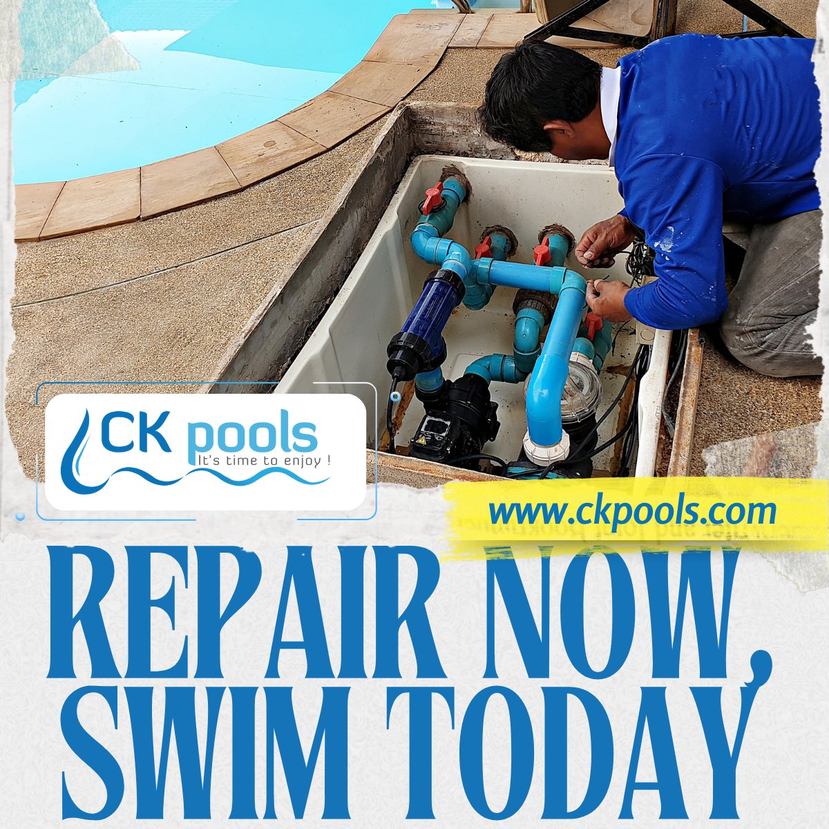 ckpools's tweet image. 💦 Repair Now, Swim Today

Leaks, clogs, or pump issues? Don’t delay your summer fun. CK Pools offers fast, reliable pool repair solutions.

👉 Request a quote at ckpools.com

#FixMyPool #HoustonPoolService #CKPools