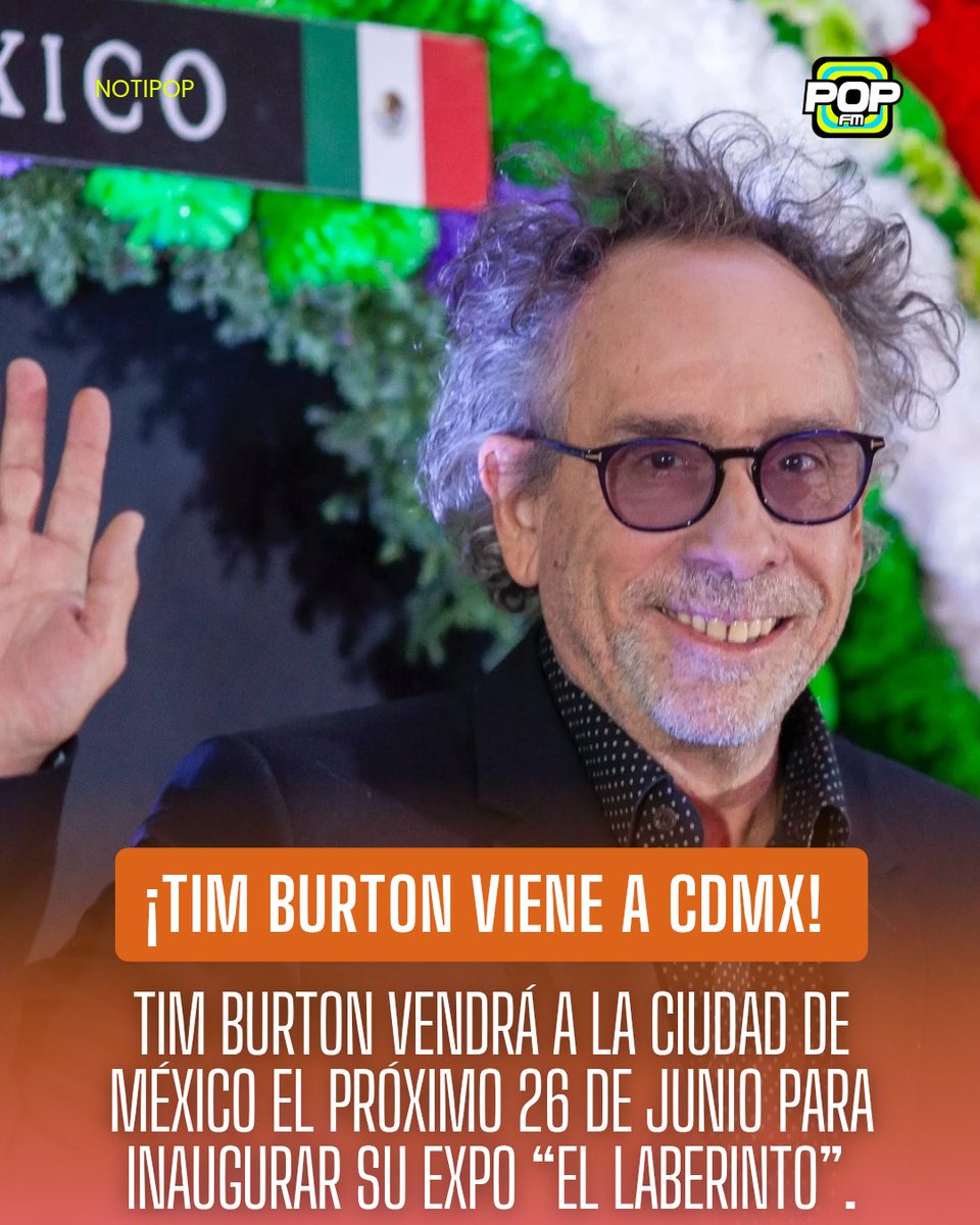 popfm_mx's tweet photo. 📍 Tim Burton estará en CDMX este 26 de junio para inaugurar su expo El Laberinto en Plaza Carso.
Una experiencia que trae su mundo gótico y surrealista a la vida 🎬
#TimBurton #ElLaberinto #CDMX #PopFM https://t.co/htXLYmZaoc