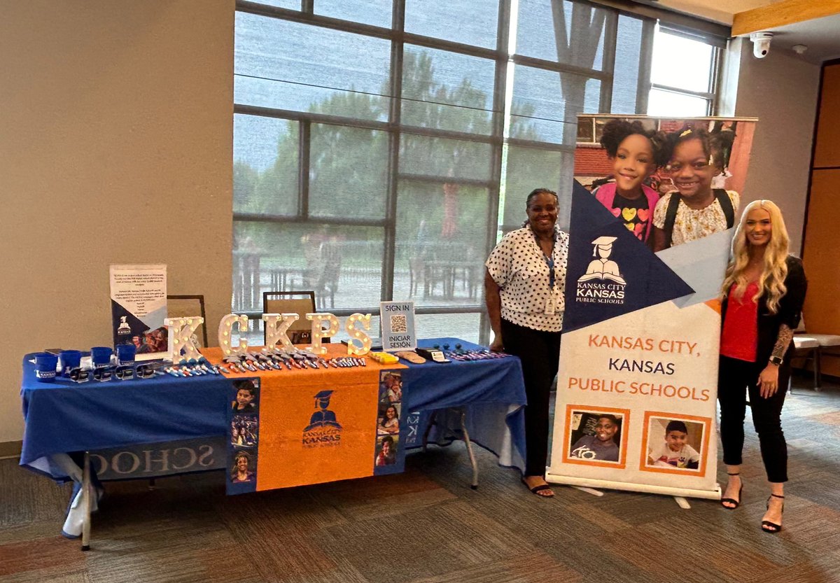 We're here at the Olathe Community Center ready to meet some amazing candidates! 🎉 Stop by our table to learn more about the exciting opportunities at <a href="/kckschools/">Kansas City, Kansas Public Schools</a> — come see how we're making a difference #BetterEveryDay!