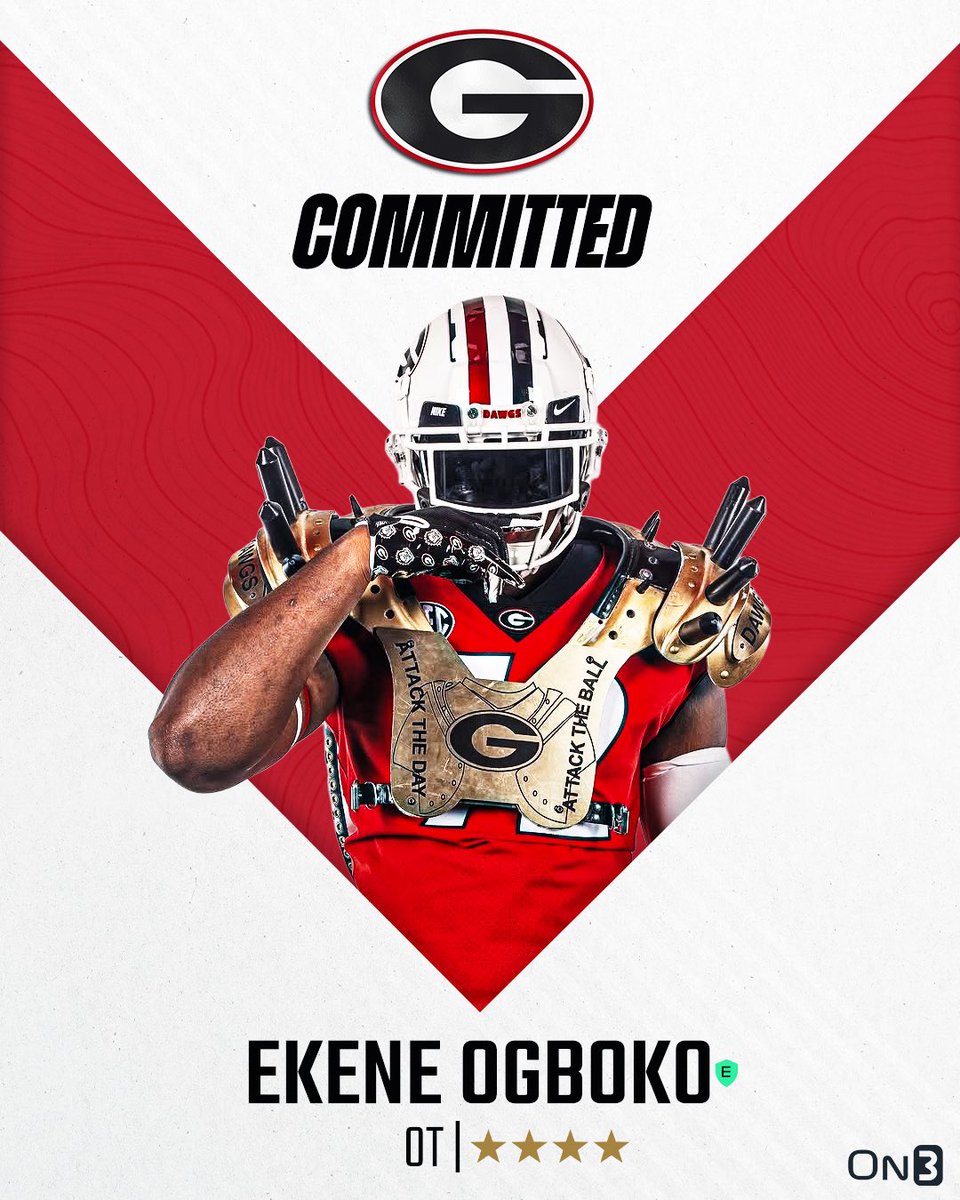 On3 Recruits (@on3recruits) on Twitter photo 🚨BREAKING🚨 4-star OT Ekene Ogboko has committed to Georgia🐶
He ranks No. 68 NATL. (No. 6 OT) in the 2026 class.
More from <a href="/ChadSimmons_/">ChadSimmons</a>: on3.com/news/georgia-l… 🚨BREAKING🚨 4-star OT Ekene Ogboko has committed to Georgia🐶
He ranks No. 68 NATL. (No. 6 OT) in the 2026 class.
More from <a href="/ChadSimmons_/">ChadSimmons</a>: on3.com/news/georgia-l…