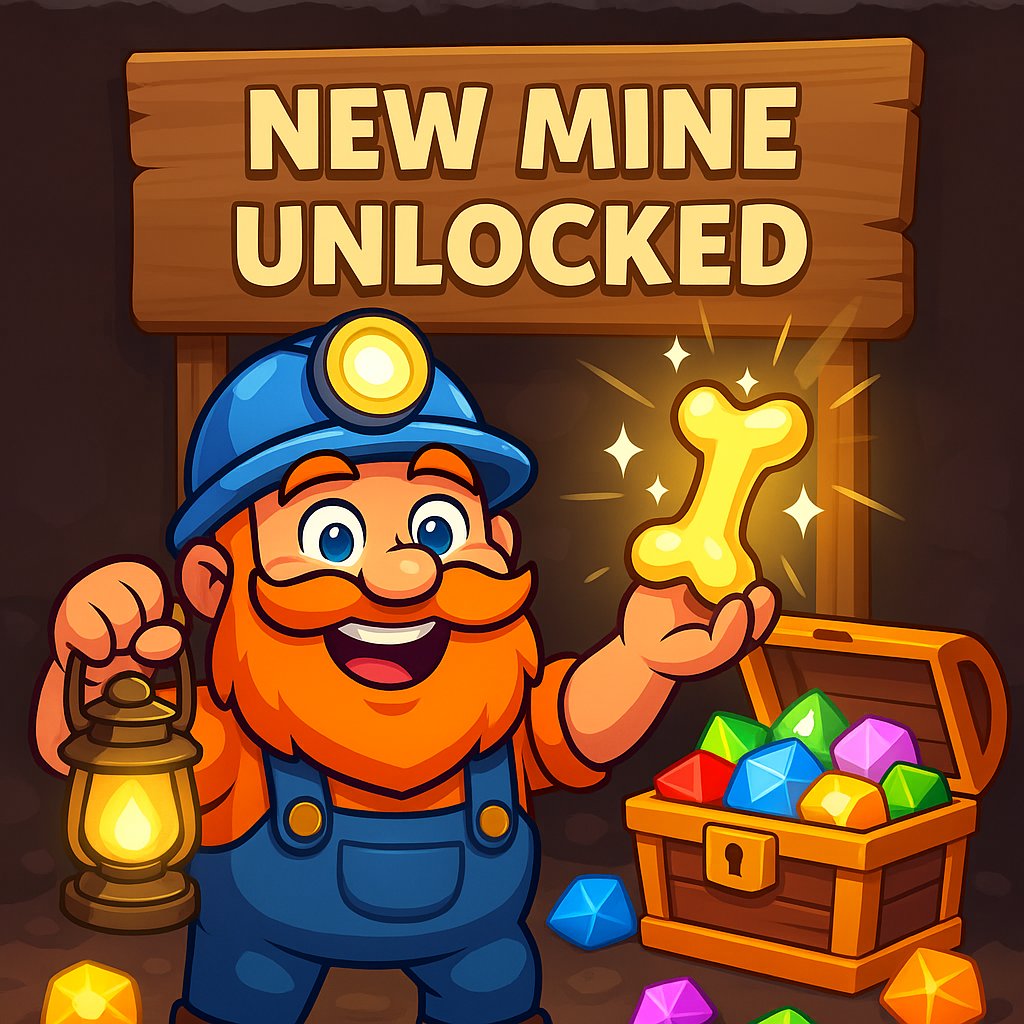 🦴✨ COLLECT ARTIFACTS — UNLOCK NEW MINES! 🧭💥

In Miner’s Rush, every dig holds more than just shiny gems — you're on a mission to discover ancient artifacts buried deep beneath the surface!
Uncover bones, relics, treasure chests, and rare gems hidden inside match-3 tiles — and