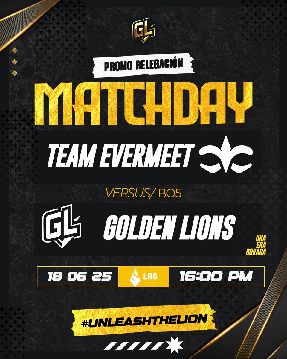 🔥 ¡LA REVANCHA SABE A GLORIA! 🔥

🦁 #GoldenLions vs <a href="/TeamEvermeet/">Evermeet</a> 
⏰ HOY 16:00 HS (ARG) |  <a href="/Lolacelatam/">Ligas regionales LATAM x ACE</a> 
        twitch.tv/lolacelatam
        twitch.tv/ltaespanol

''Ayer aprendimos, hoy aplicamos. La Grieta no olvida, pero tampoco perdona. ¡ESTA VEZ ES PERSONAL!''