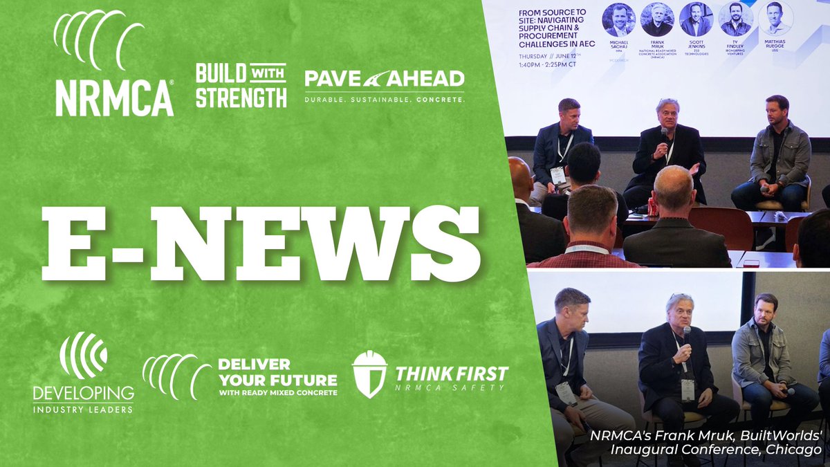 NRMCA's Mruk a Featured Speaker at Innovating Building Materials Conference in Chicago – Read more on this week's #NRMCA E-News: bit.ly/3HM2vEQ

Be sure to stay updated and subscribe to our newsletter: ow.ly/UJ8v50VKKbq

#concrete #enews #construction
