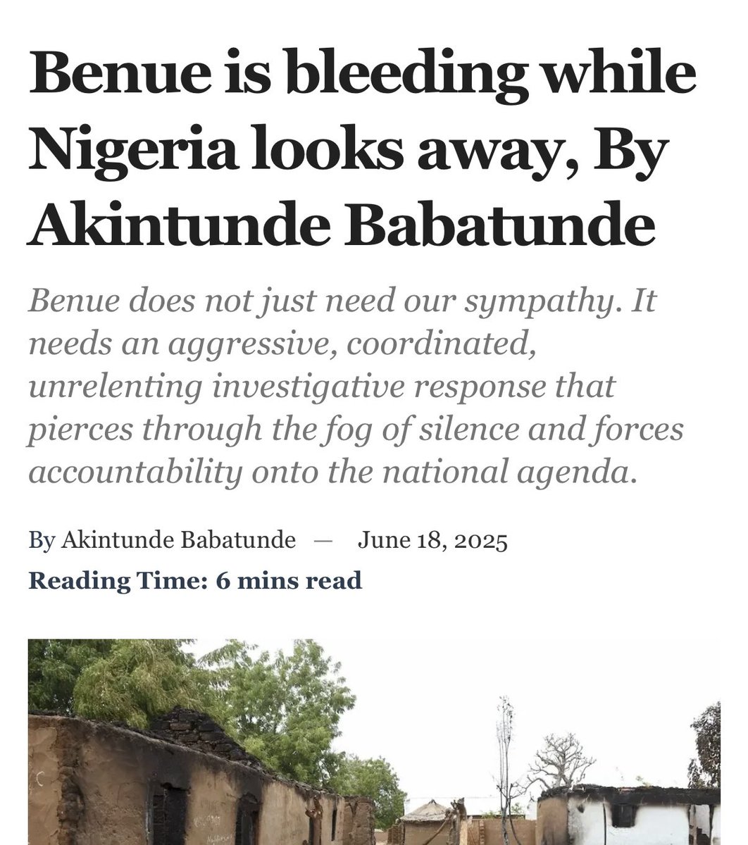 Over 100 people were slaughtered in Benue. Families were burned alive in their sleep. No one has been named. No one has been arrested. And while the graves are still fresh, children are lined up in the rain, waving at politicians as they drive by. This is not leadership. This is