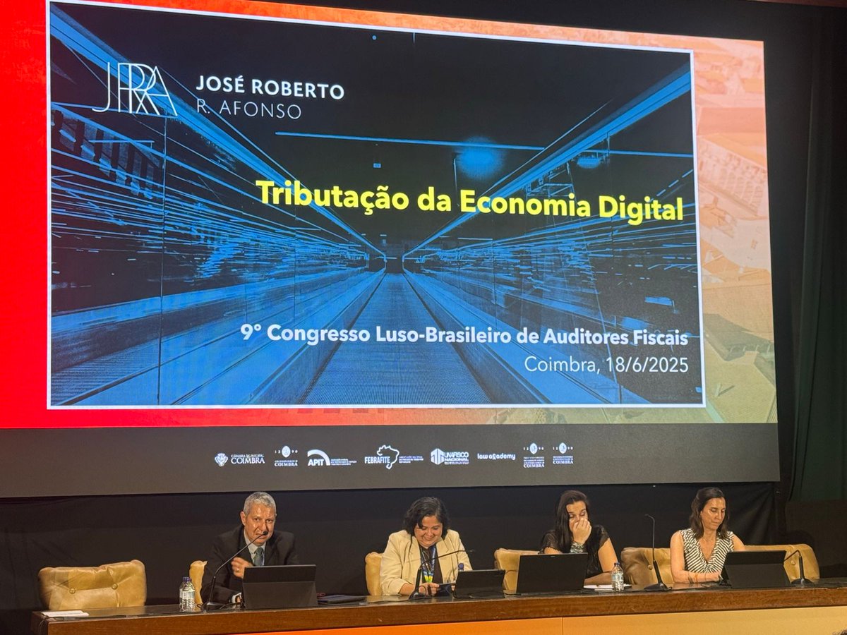 Fórum de Integração Brasil Europa (@forumbrasileuro) on Twitter photo 📍 Participação do FIBE em destaque no 9º Congresso Luso-Brasileiro de Auditores Fiscais!
O vice-presidente <a href="/ZeRobertoAfonso/">José Roberto Afonso</a> participou da mesa "Tributação da Economia Digital" nesta quarta-feira, em Coimbra, Portugal. 📍 Participação do FIBE em destaque no 9º Congresso Luso-Brasileiro de Auditores Fiscais!
O vice-presidente <a href="/ZeRobertoAfonso/">José Roberto Afonso</a> participou da mesa "Tributação da Economia Digital" nesta quarta-feira, em Coimbra, Portugal.