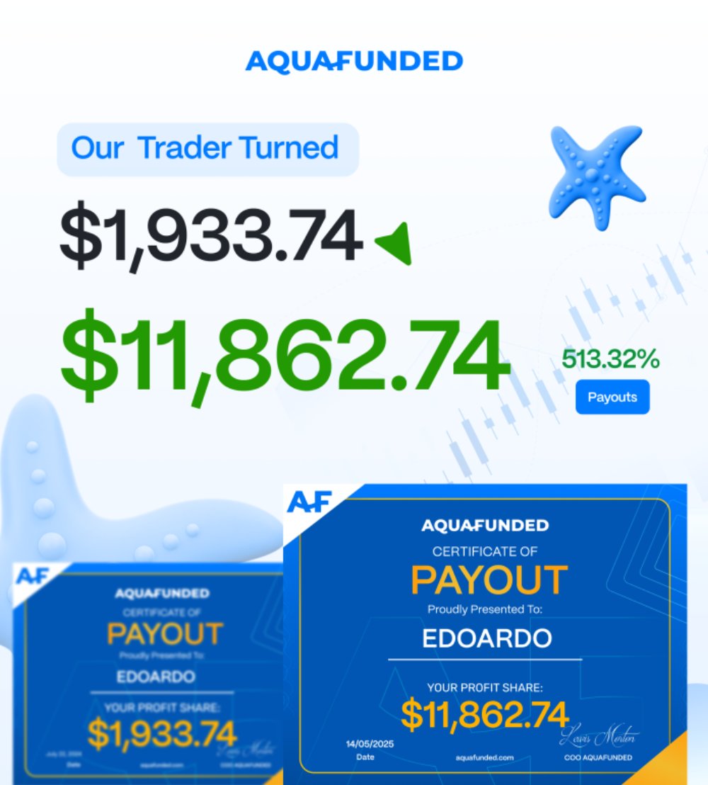 Our funded trader achieved an impressive $11,862.74 in rewards! 🤯

Congratulations Edoardo on your remarkable success!