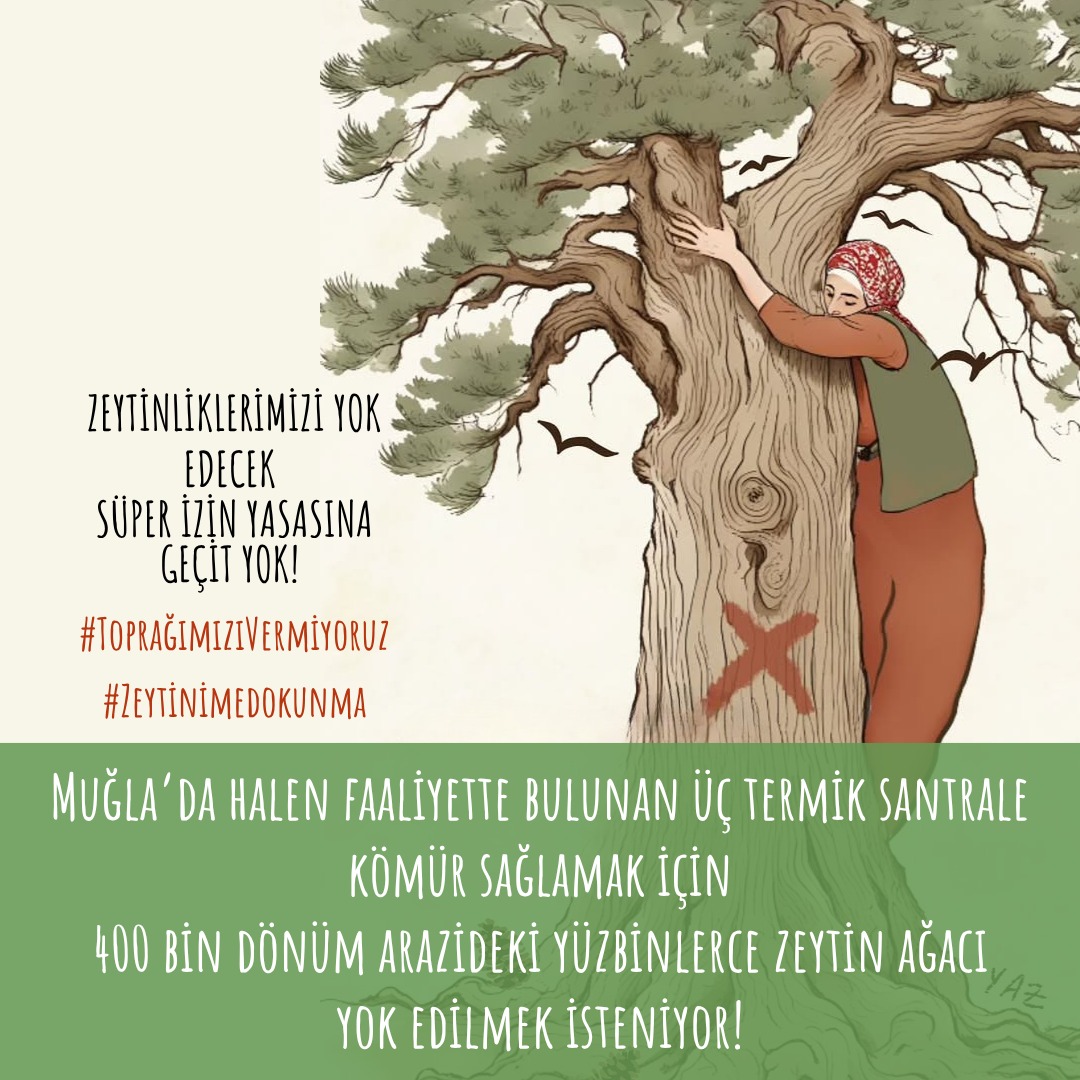 Köylünün tapusunu gasp edecek süper izin yasasına geçit yok!
Enerji yatırımları için EPDK’ya, stratejik ve kritik madenler için Cumhurbaşkanına acele kamulaştırma hakkı veriliyor. Kamulaştırma kararı tapu yerine geçiyor.
#ZeytinimeDokunma
#ToprağımızıVermiyoruz