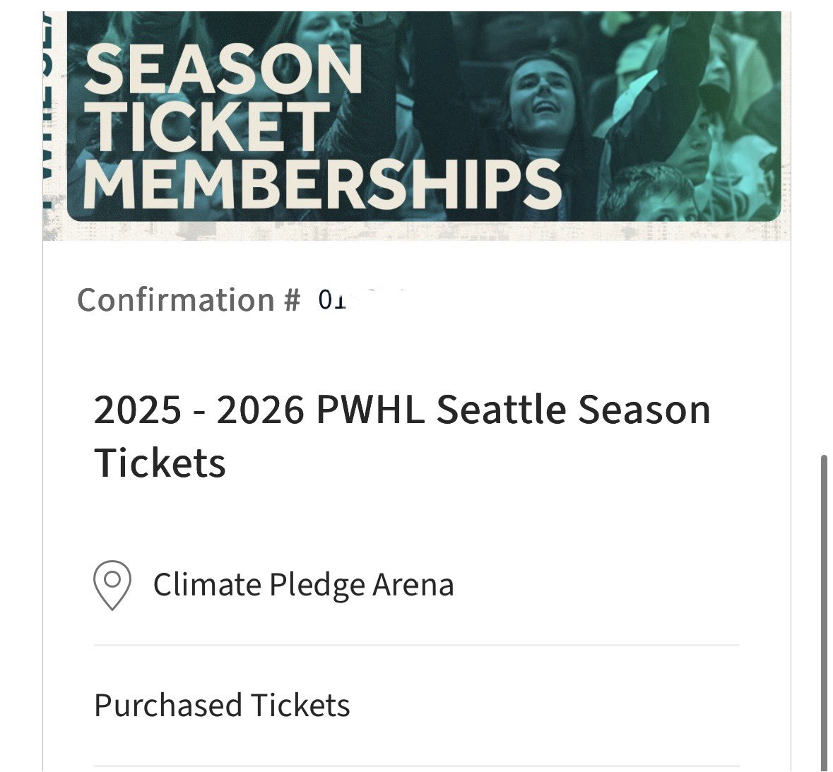 It’s official! I am a PWHL Seattle STH! Bring on the season! 🏒