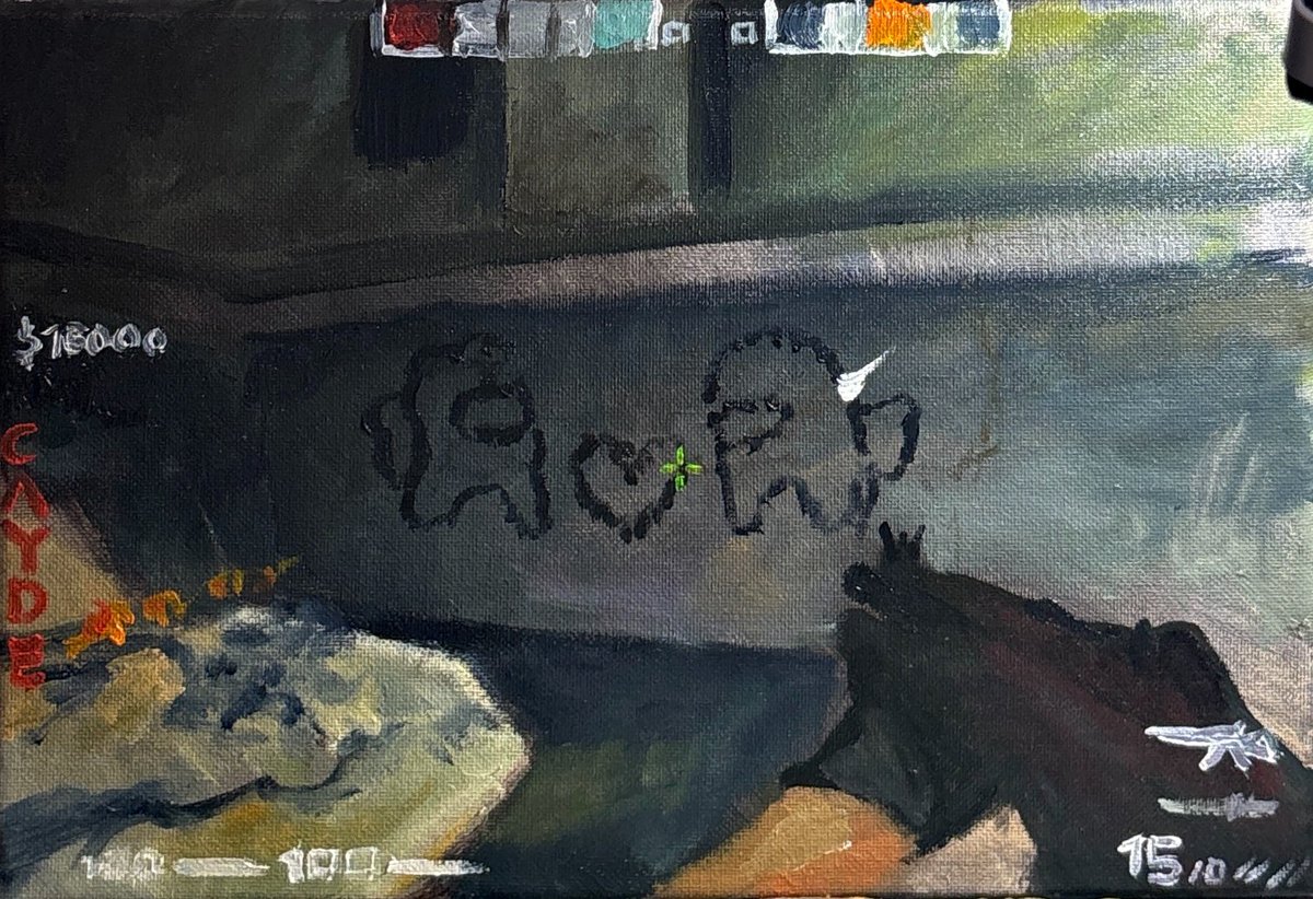 I made an oil painting of Overpass in CSGO