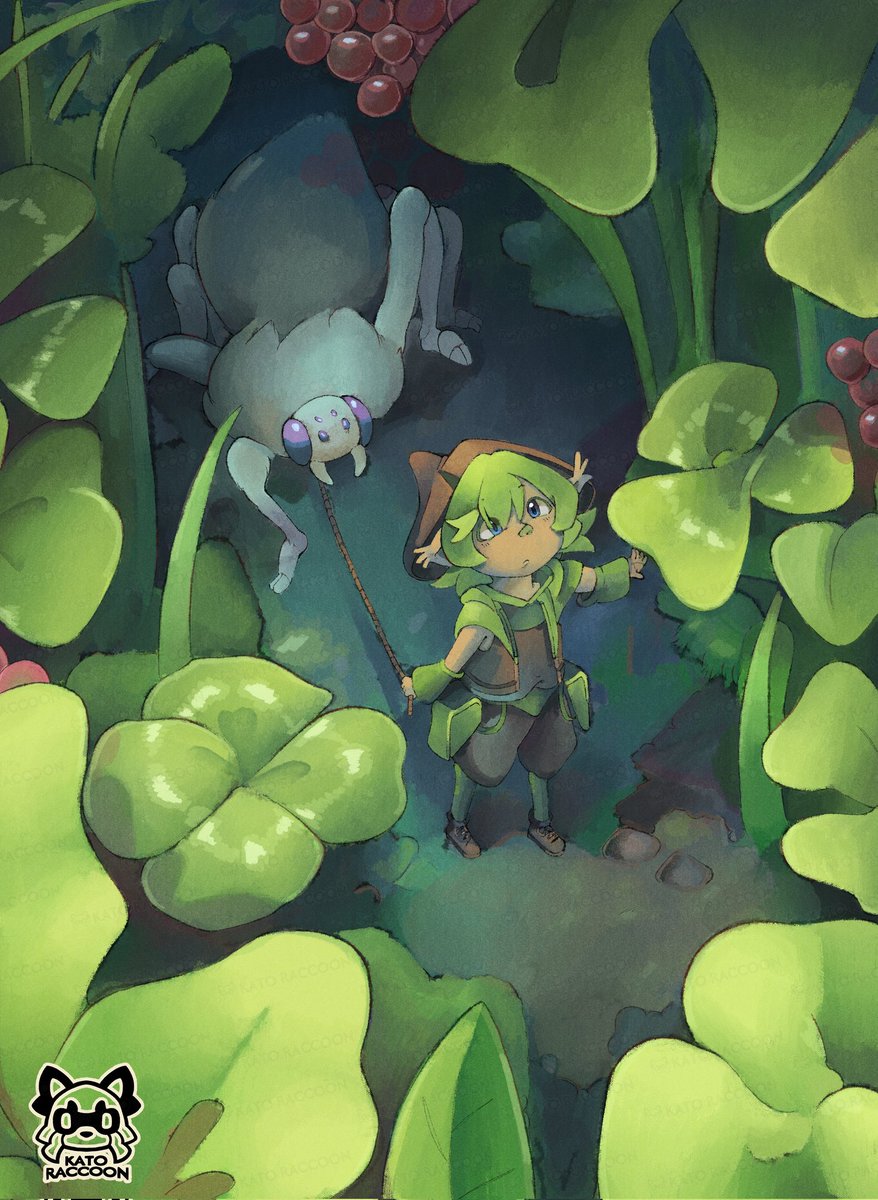 Illustration I made of my ocs Mint and Petra strolling among clovers ☘️

#Oc #Originalcharacter #originalart #characterart #digitaldrawing #digitalart #clovers #fantasy #fantasyart