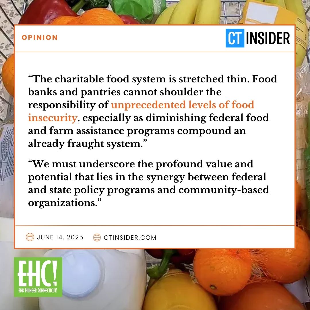 This powerful op-ed by our partners at the Greenwich Foodshed Alliance calls on Congress to protect SNAP and other nutrition programs. We join them in urging our leaders to uplift—not cut—programs that work.

📖 Read &amp; share: bit.ly/safeguardSNAP
#ProtectSNAP #EndHungerCT