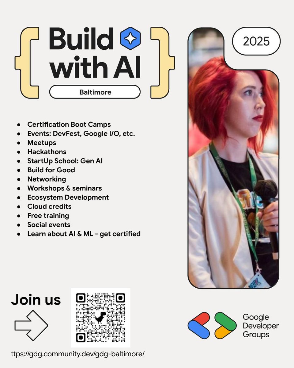 sudo_anuj's tweet image. 🚀 We&apos;re incredibly excited to bring Google Developer Groups (GDG) to Baltimore! 🚀
This isn&apos;t just another tech group; it&apos;s a platform designed to empower our local developer community.
Join us gdg.community.dev/gdg-baltimore/
#GDG #Google