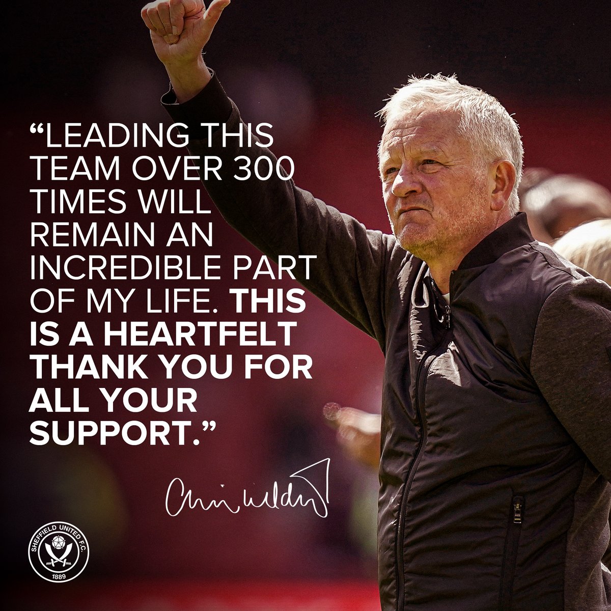 Sheffield United (@sheffieldunited) on Twitter photo ๐ ๐ฆ๐๐ฌ๐ฌ๐๐ ๐ ๐๐ซ๐จ๐ฆ ๐๐ก๐ซ๐ข๐ฌ ๐๐ข๐ฅ๐๐๐ซ
It is with great regret that my time at Sheffield United has come to an end.
Iโd like to thank Stephen Bettis and Prince Abdullah for bringing me back to the club and giving me the opportunity to rebuild the team and take this ๐ ๐ฆ๐๐ฌ๐ฌ๐๐ ๐ ๐๐ซ๐จ๐ฆ ๐๐ก๐ซ๐ข๐ฌ ๐๐ข๐ฅ๐๐๐ซ
It is with great regret that my time at Sheffield United has come to an end.
Iโd like to thank Stephen Bettis and Prince Abdullah for bringing me back to the club and giving me the opportunity to rebuild the team and take this
