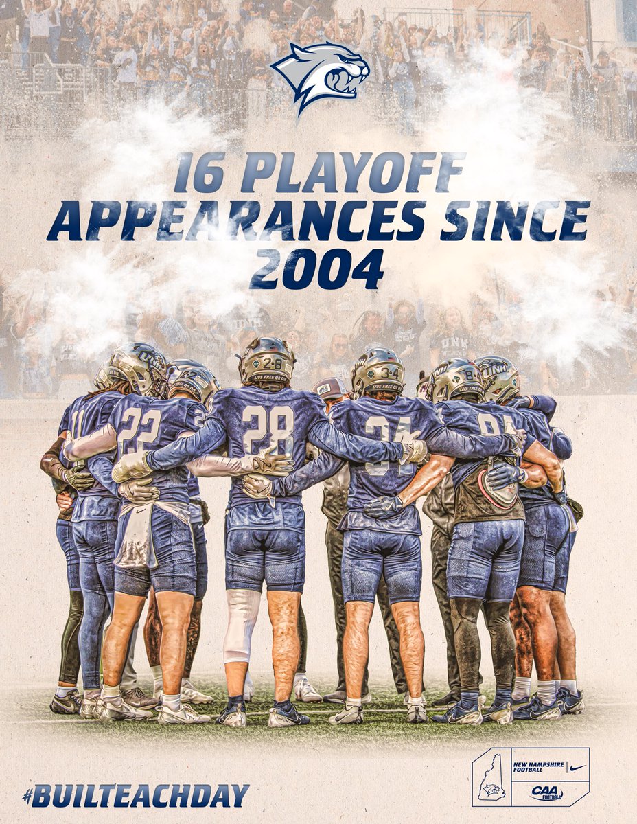 Brotherhood built on legacy! 16 playoff runs since 2004. This is New Hampshire Football! #CAT2CLU6 #BuiltEachDay