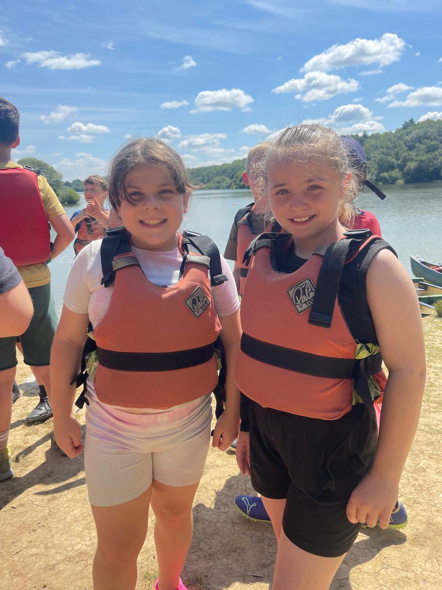 5C rafting under blue skies.