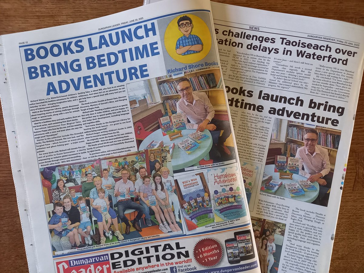 Thanks so much to the Dungarvan Leader and Dungarvan Observer for featuring my books launch. 

Appreciated!🙂