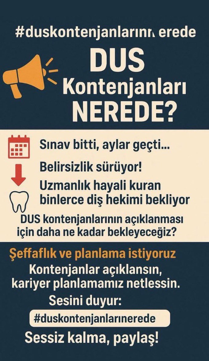 Diş hekimlerimizin taleplerinin yanındayız. #duskontenjanlarinerede