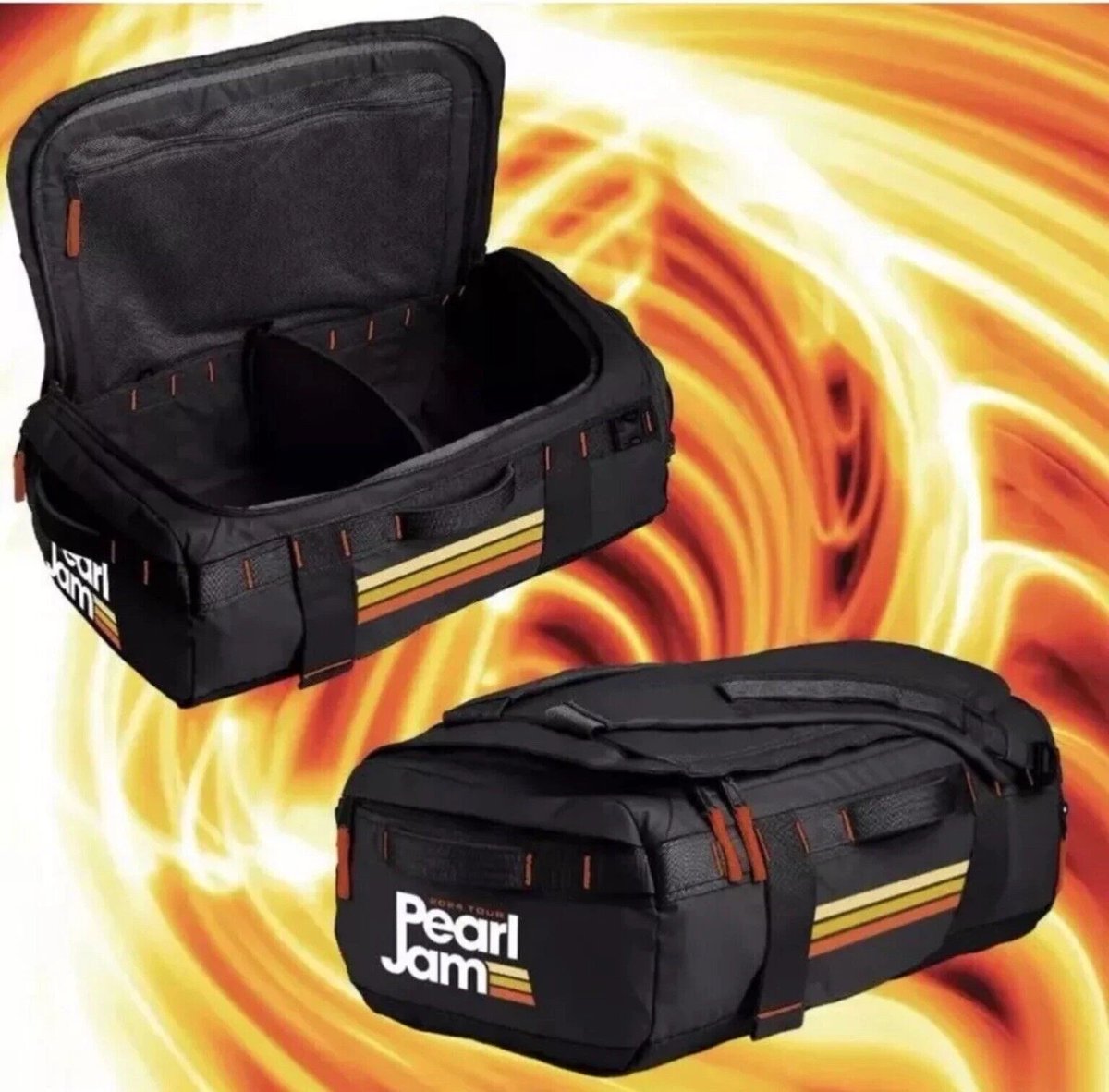 How many tambourines do you think can fit in there?

Bid now on a Dark Matter Tour Retro Duffle Bag - All proceeds benefit the Vitalogy Foundation: pj.lnk.to/AuctionsTP