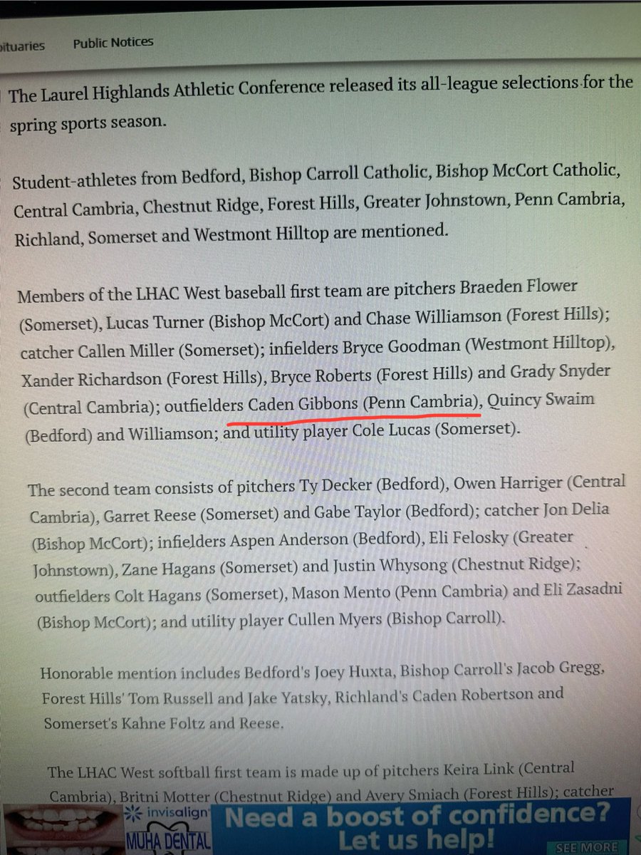 Blessed to have been named 1st team All Conference! Thank you to my teammates and coaches for a great year.