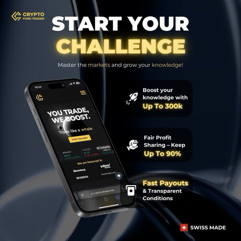 y3fqx's tweet photo. 🔥Get Funded with up to $300,000 in capital.
🔥90% Profit Share
🔥Fast payouts and transparent conditions.
🔥A challenge-based model to prove your trading skills.

Get your account now: https://t.co/sjihGC4glg https://t.co/s5EdGSFOIO