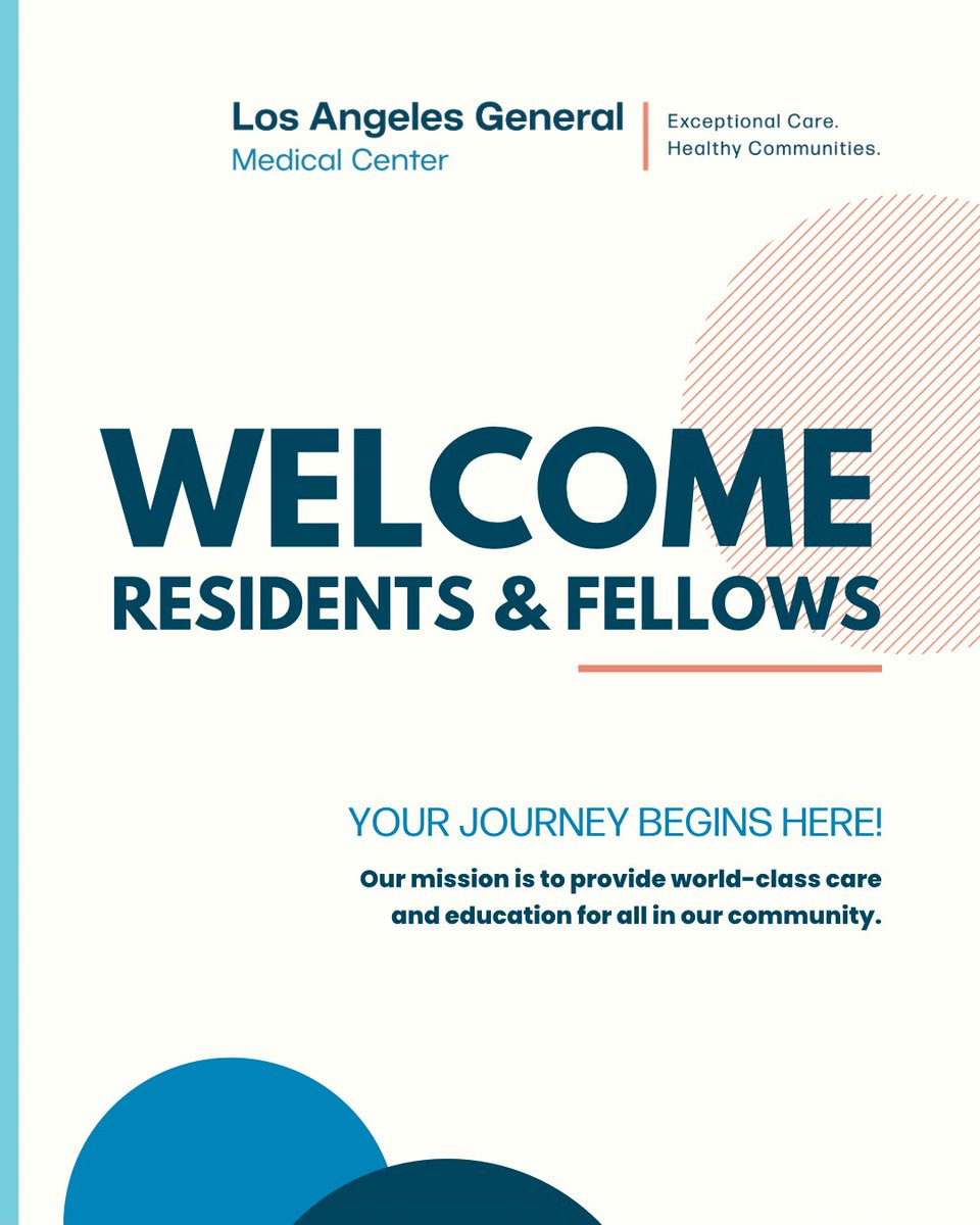 LAGeneralMed's tweet image. A huge, warm welcome to all our new Residents & Fellows at Los Angeles General Medical Center! 🎉 We're thrilled to have you join our team as your journey to provide world-class care and education for our community begins here.