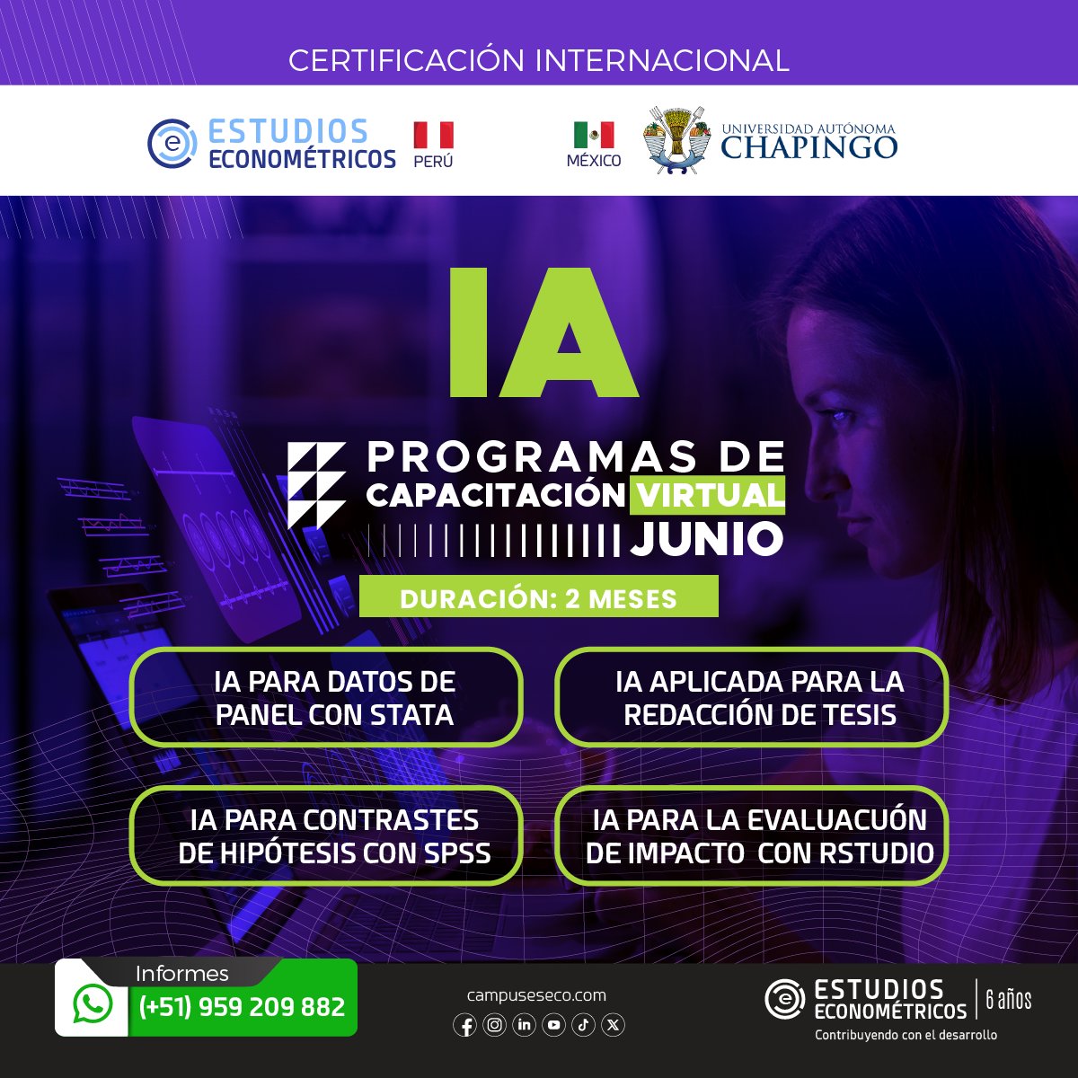 ¡FALTA POCO❗ CAPACÍTATE EN IA EN 2 MESES
Con certificación internacional🥇
Inscríbete 👉 forms.gle/JxxMYeUz4585vM…
GRATIS 🎁 2 cursos más.
🔽Infórmate al +51959209882
📲𝗪𝗵𝗮𝘁𝘀𝗔𝗽𝗽: wa.me/message/ZDR64A…

#cursosIA  #cursosvirtualesjunio