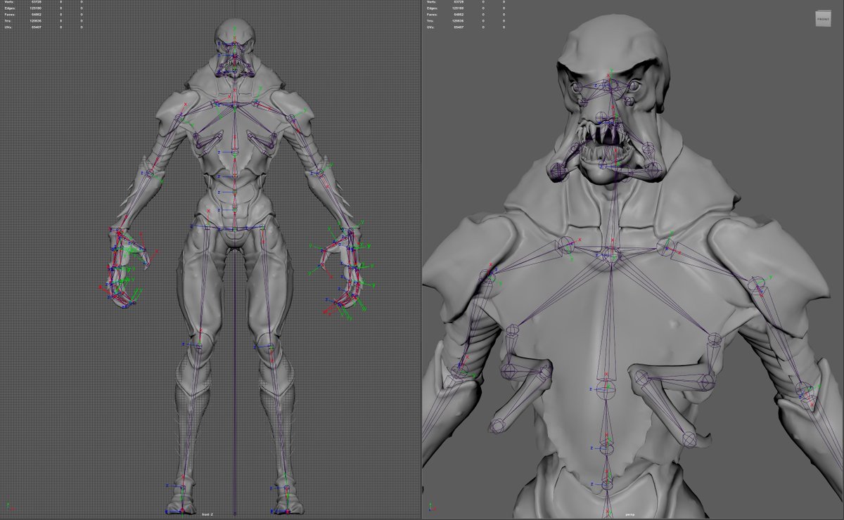 Done rigging my Insect creature! time for some controllers..

#3dart #rig
