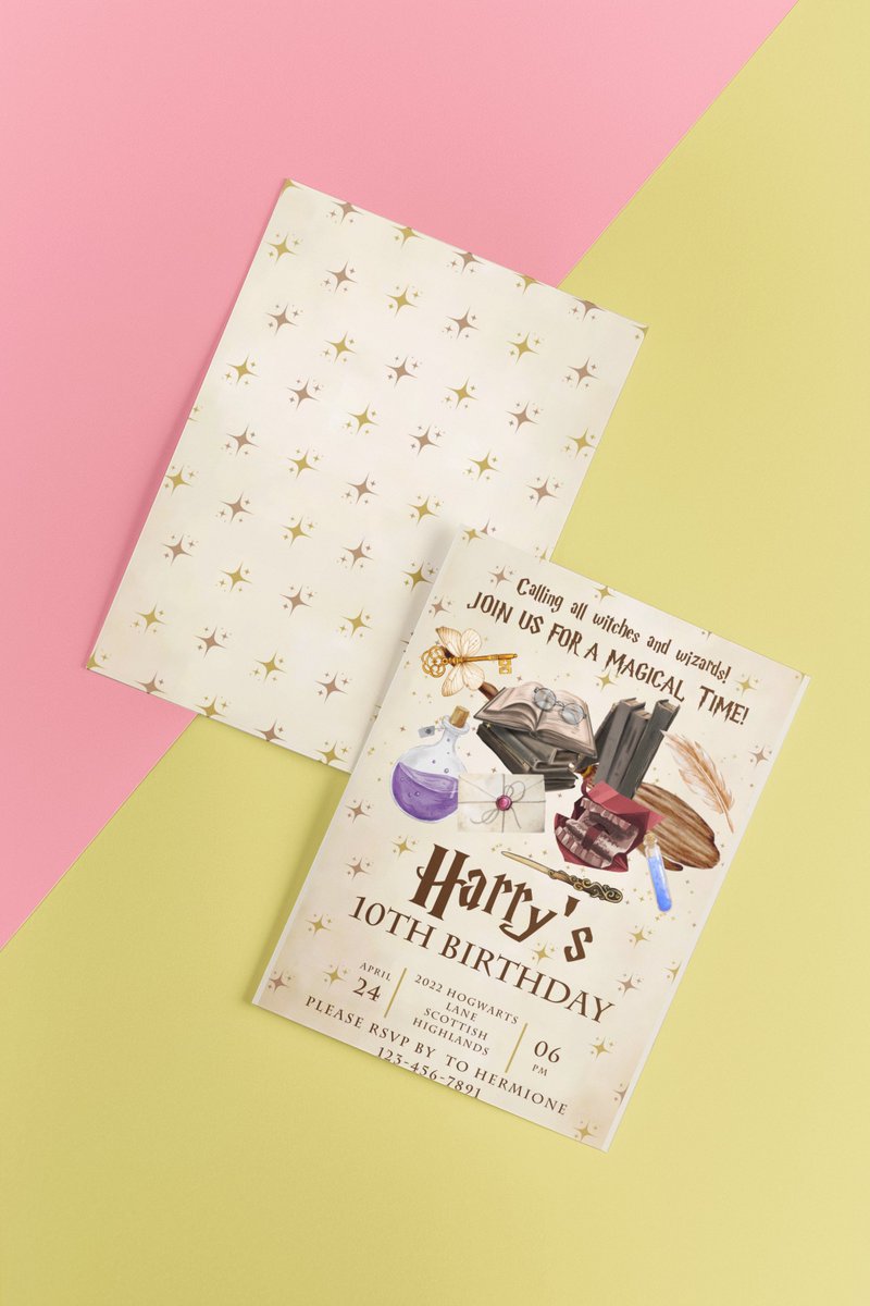 ColorMeKindred's tweet image. Celebrate your birthday in style with our fully editable Canva #HarryPotter Birthday invitation! Check it out here: etsy.me/4e9diEU #harrypotterhbo