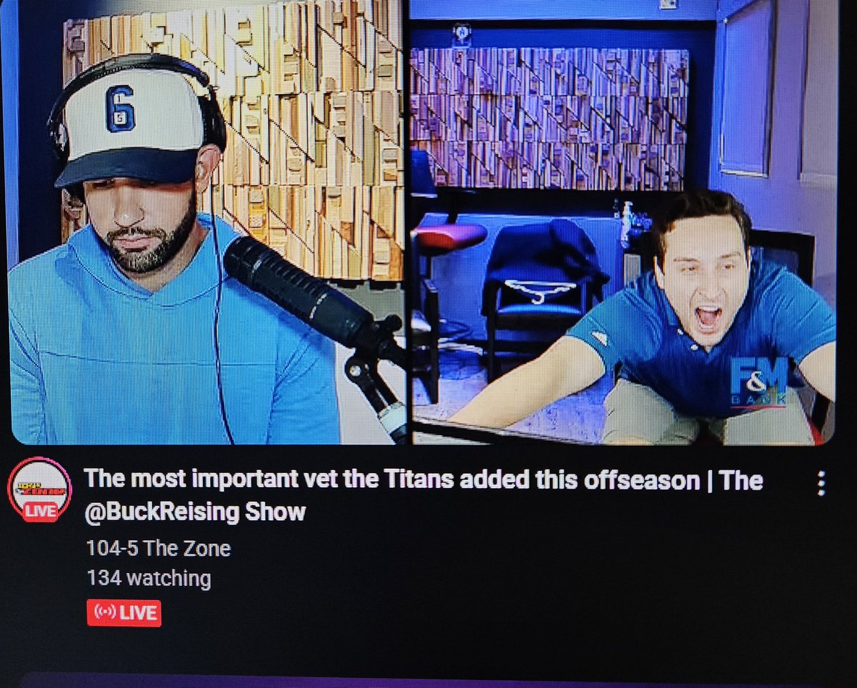 TitansWorder's tweet photo. @1045TheZone Why is @lucaspanzica raging and @BuckReising sleeping in the thumbnail?  🤣😆 https://t.co/NwRqHDg8Ir