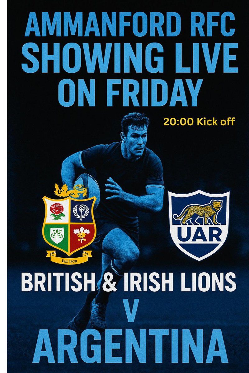 🦁⚫️THE LIONS🔵🦁

We’ll have the <a href="/lionsofficial/">British & Irish Lions</a> match on live at the club on the big screens Friday night 

8pm kick off

British+IrishOfficial Lions Rugby
Official Lions Rugby

Come and join us Friday 🍺 #glasadu