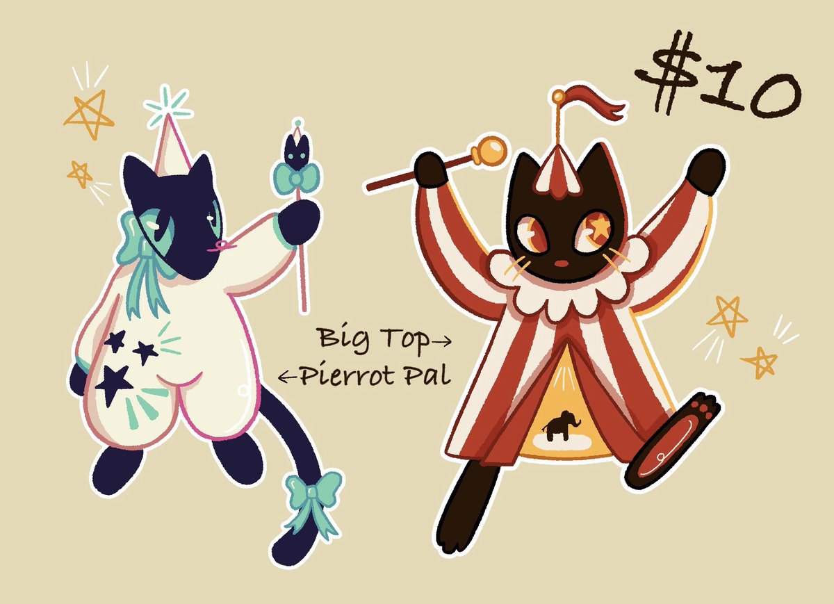 CIRCUS KITTIES ADOPT OPEN!!! $10 each PayPal only