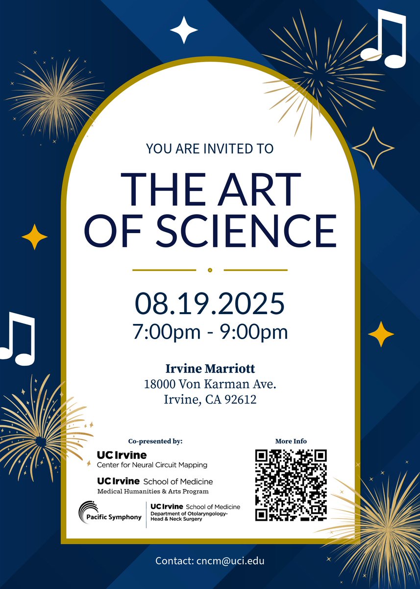UCI_NeurCircuit's tweet image. We invite you to attend The Art of Science, a special ticketed event held supplementary to the 2025 CNCM Conference: The Changing Brain.
Event Information: cncm.som.uci.edu/the-art-of-sci…