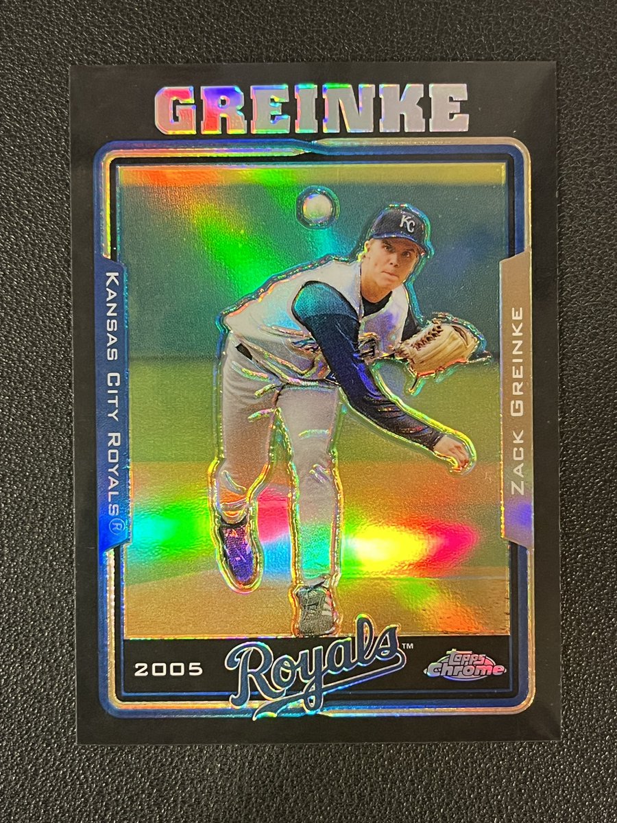 2005 Topps Chrome Zack Greinke Black Refractor /225 

$60

Offers checked at end of sale. 

Stacking &amp; Shipping Details In Pinned Tweet

Stacking til June 27th!

#RaidTheCloset