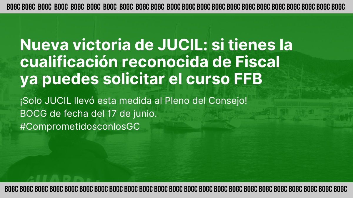 Jucil Informa (@jucilinforma) on Twitter photo ๐ฅ๐ฅ Una victoria solo al alcance de la asociaciรณn mayoritaria de la #GuardiaCivil
๐ ยกยกPOR FIN! Se podrรก solicitar el curso de Fiscal con la cualificaciรณn especifica concedida.
โช๏ธPublicado en el #BOGC 17 de Junio de 2025
๐ข ๐ฆ๐ผ๐น๐ผ #๐๐จ๐๐๐ ๐น๐ผ ๐ต๐ฎ ๐น๐น๐ฒ๐๐ฎ๐ฑ๐ผ ๐ฎ๐น ๐ฅ๐ฅ Una victoria solo al alcance de la asociaciรณn mayoritaria de la #GuardiaCivil
๐ ยกยกPOR FIN! Se podrรก solicitar el curso de Fiscal con la cualificaciรณn especifica concedida.
โช๏ธPublicado en el #BOGC 17 de Junio de 2025
๐ข ๐ฆ๐ผ๐น๐ผ #๐๐จ๐๐๐ ๐น๐ผ ๐ต๐ฎ ๐น๐น๐ฒ๐๐ฎ๐ฑ๐ผ ๐ฎ๐น