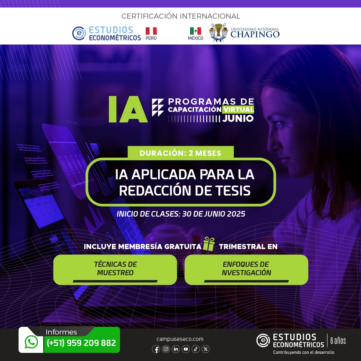 ¡EL MEJOR ASISTENTE PARA TU TESIS❗
Con certificación internacional🥇
Inscríbete 👉 forms.gle/JxxMYeUz4585vM…
GRATIS 🎁 2 cursos más.
🔽Infórmate al +51959209882
📲𝗪𝗵𝗮𝘁𝘀𝗔𝗽𝗽: wa.me/message/ZDR64A…

#cursosIA  #cursosvirtuales2025 #iaparatesis