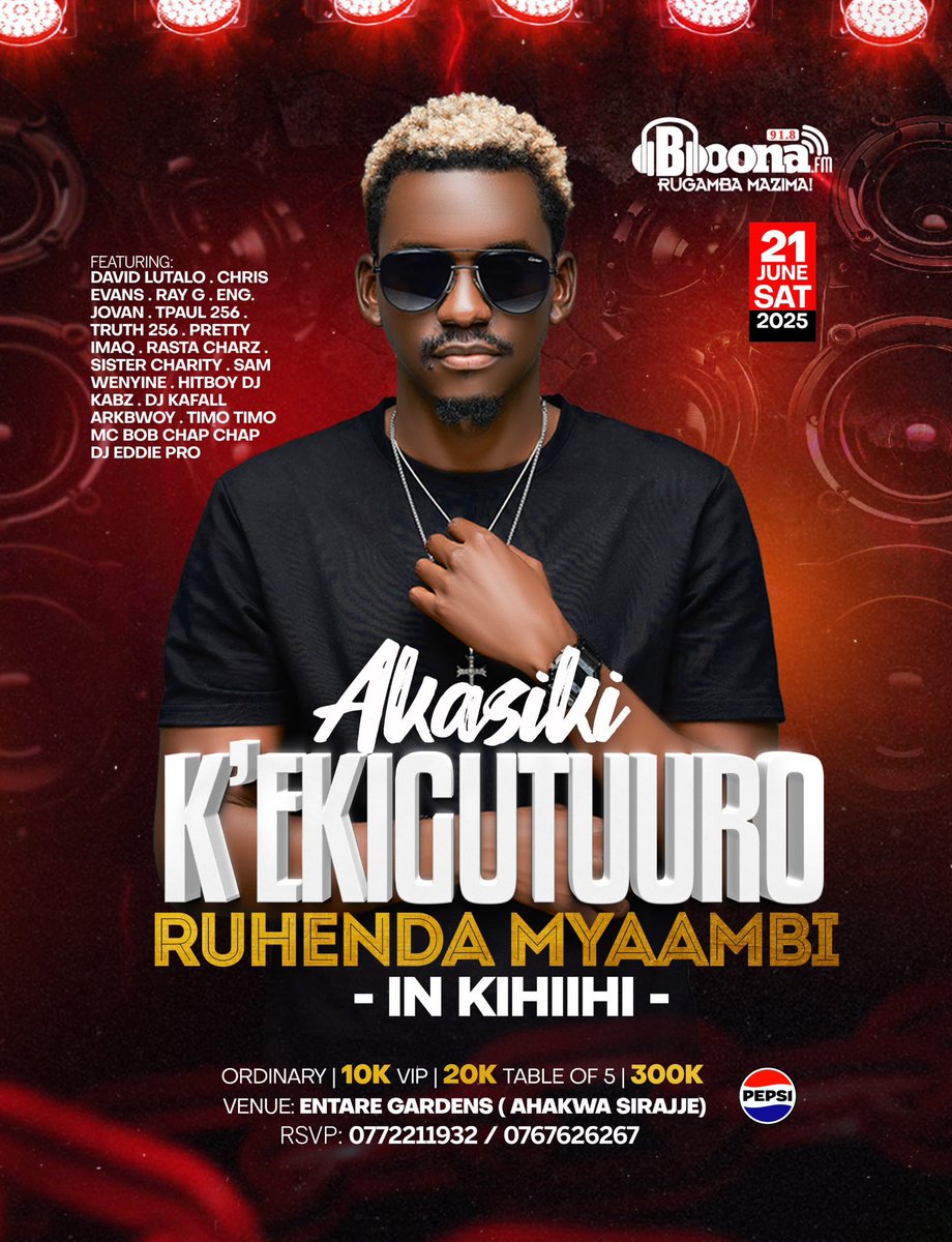 Truth_256's tweet image. 20TH JUNE and 21ST JUNE KIHIIHI respectively 🙏. See you there 🤝.
@BoonaFm 🔥🔥