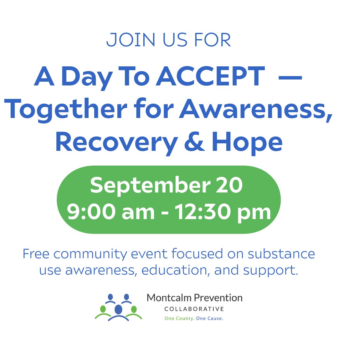 MontPrevention's tweet image. Join us Sept. 20 for A Day to ACCEPT — a free event focused on substance use awareness, education & support.
Open to all: professionals, community members, and those impacted by substance use. 💙Register here 🔗bit.ly/3SNiTak