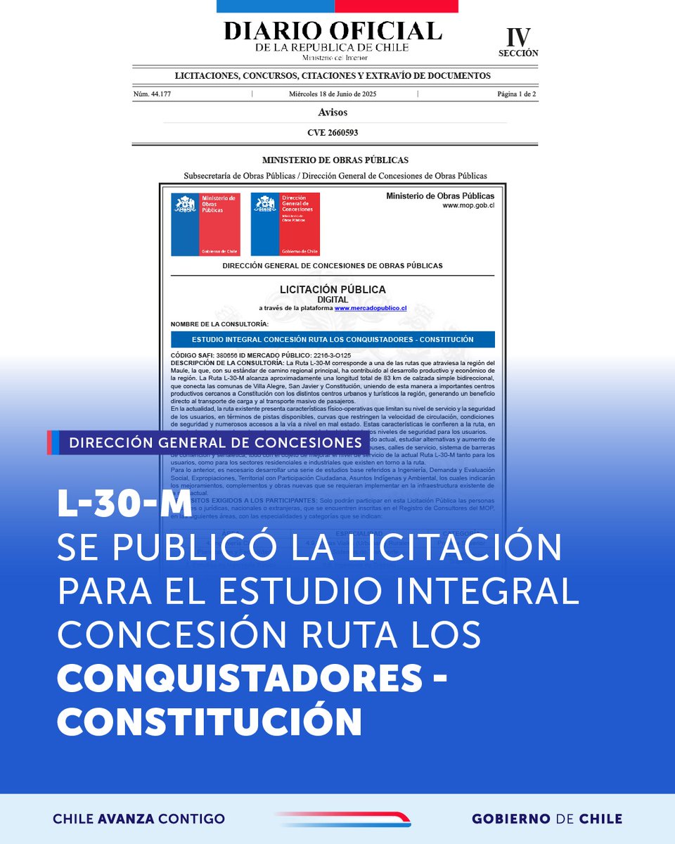 #MOPInforma:🇨🇱 Un hito esperado por la comunidad regional es el llamado a licitación del estudio integral para una futura doble vía entre San Javier y Constitución.#ConcesionesMOP #Seremimopmaule 🇨🇱🌳