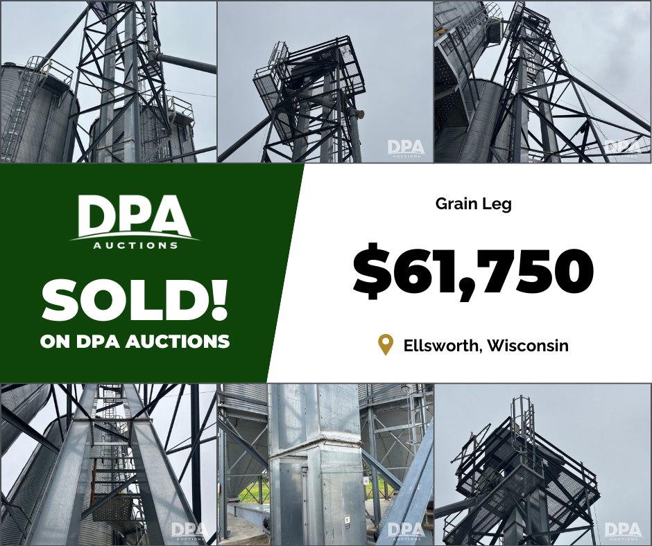 This grain leg brought the elevation — and the bids.

🗓️ June 17th Online Auction
📍 Ellsworth, Wisconsin
💲 $61,750

Start selling with DPA today
dpaauctions.com/sell/

Why sell with DPA?
🛎️ Full Service
🏷️ Affordable Commissions 
📱 Enhanced Marketing