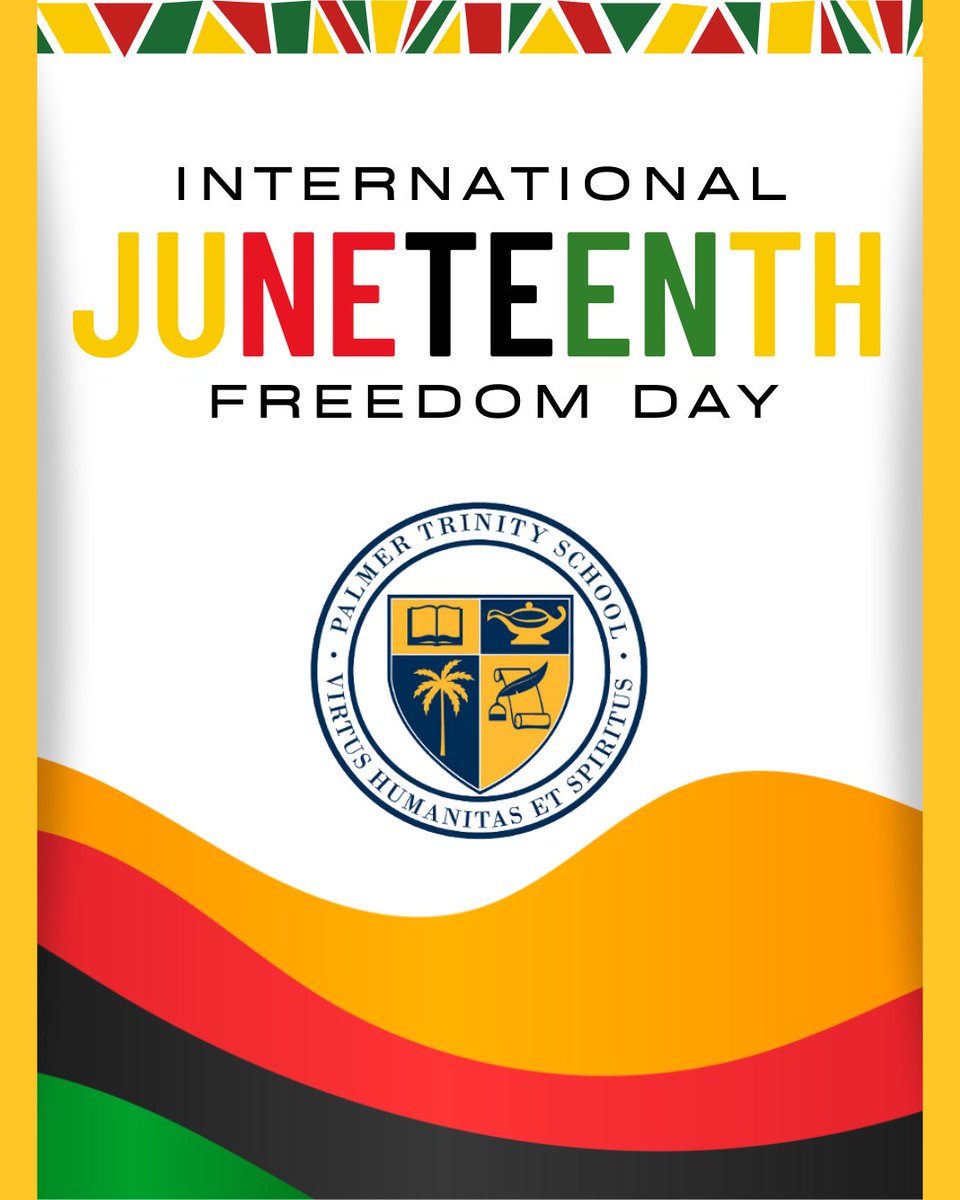 Palmer Trinity’s offices are closed today in observance of #Juneteenth. ✊🏾❤️💛💚

Juneteenth commemorates the end of slavery in the United States and stands as the longest-running African American holiday. 

#PalmerTrinity #PTSFalcons #FalconPride #PTSCelebrates