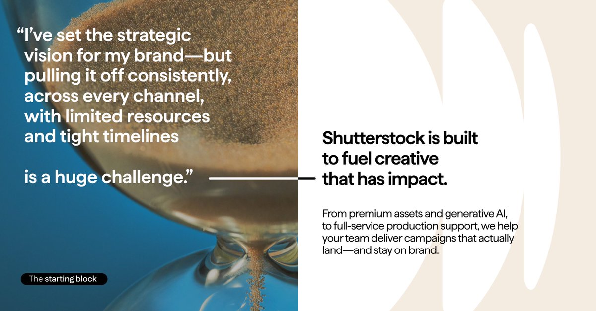 Creative shouldn’t be chaos. Shutterstock helps close the gap between expectations and execution, with premium content and full-service creative solutions built for performance. 

We’ve got your back. Head to shutterstock.com to get started.