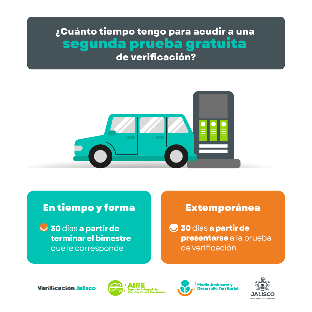 ¿Tu vehículo no aprobó la verificación?
¡No te preocupes! Tienes una segunda oportunidad.
 Revisa cuánto tiempo tienes para volver a realizarla.