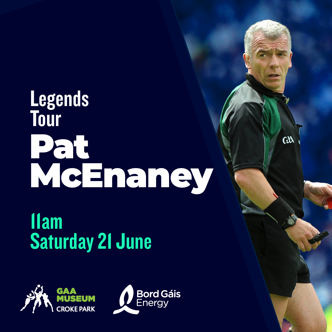 🏟️ Step into GAA history with a legend!
Join us at 11am on THIS Saturday for a Legends Tour of Croke Park with iconic referee Pat McEnaney.

🎟️ Book now: crokepark.ie/celebrating-le…